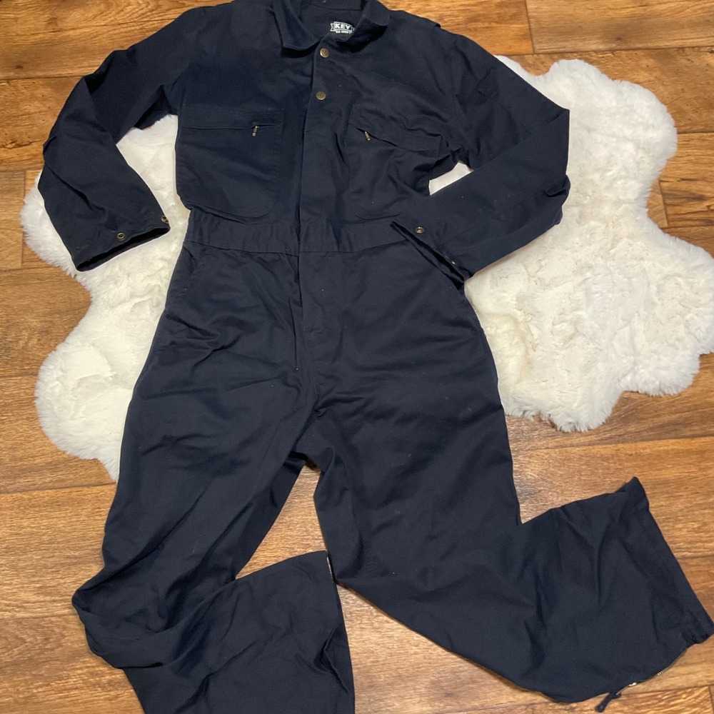 Key Coveralls Size Small Short Navy Blue Long Sleeve Mens Style 995.41